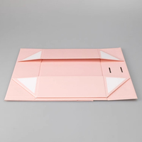 Boîte cadeau en carton rigide avec logo personnalisé, revêtement UV, grande taille, à fermeture magnétique, pliable, rose, pour cosmétiques