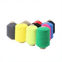 Fil doublement recouvert en caoutchouc/polyester texturé, teint, élastique, écologique et haute ténacité pour la couture de chaussettes et le tricot – Prix compétitif