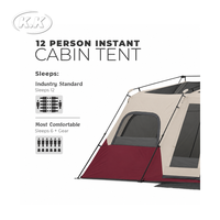 Tente de camping instantanée extra-large Kawagebo Kamp (KK) pour 12 personnes, tente familiale multi-pièces, logo personnalisé, tente d'extérieur