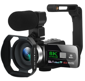 Videocamera Digitale 8K con Schermo Touch HD da 3.0 Pollici, 48MP, Supporto Microfono <span class=keywords><strong>Esterno</strong></span> e Funzione <span class=keywords><strong>WIFI</strong></span> - Product Image 2