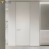 Porte intérieure moderne en aluminium et bois sans cadre, minimaliste, insonorisée, imperméable, pour salon, salle à manger, hôtel, usage extrêmement intensif