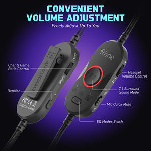 <span class=keywords><strong>Casque</strong></span> de jeu DJ FIFINE H16, son surround 7.1, circum-auriculaire, éclairage RVB vibrant, microphone ANC, boîte de contrôle, streaming USB-A 2.0, PC, PS5 - Product Image 6