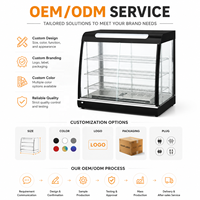 Vitrine chauffante commerciale électrique pour aliments, armoire chauffante à verre incurvé pour pâtisseries et gâteaux, équipement de présentation