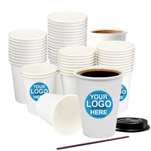 Custom Disposable Paper Coffee Cup for Hot/Cold Beverage Drinking 8oz 12oz White Paper Cups with logo