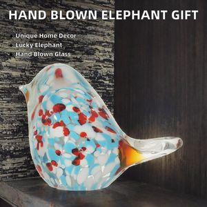 Figurine d'oiseau en verre soufflé à la main, sculpture animale artisanale, ornement décoratif pour l'entrée de la maison, cadeau - Product Image 2