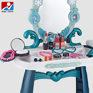 ชุดของเล่นเสริมความงามแบบแฟชั่นสำหรับเด็กหญิงโต๊ะเครื่องแป้งพร้อมไฟดนตรีของเล่นโต๊ะแต่งหน้าพลาสติกสำหรับนักร้องตัวน้อย - Product Image 3