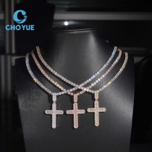 จี้โมอิสซาไนต์พร้อมส่ง เครื่องประดับเงินแท้ 925 ประดับเพชรโมอิสซาไนต์ทรงกากบาท สำหรับผู้ชายและผู้หญิง - Product Image 6