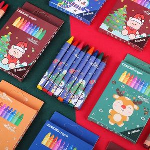 Ensemble de crayons de cire 8 couleurs, couleurs vives pour le coloriage, le graffiti, l'art, le dessin, cadeau pour l'école primaire, la maternelle, prix, Noël - Product Image 1