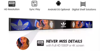 Layar iklan Monitor tampilan Lcd Bar melar Ultra lebar tepi rak komersial sangat terang