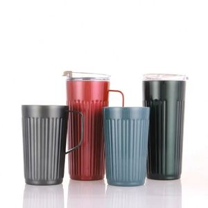 New Design 12oz/18oz Stainless Steel Insulated Thermal Coffee <b>Mug</b> Travel Cup with Straw Set - Product Image 4