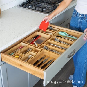 Bamboo Drawer Organizers Set 21-Piece Natural Wood <b>Storage</b> <b>Trays</b> for Jewelry Cosmetics Kitchen Desktop Organization - Product Image 2