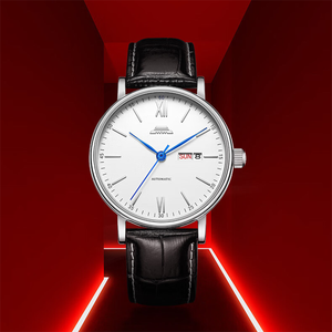 <span class=keywords><strong>Montre</strong></span> de Pékin série classique Date jour <span class=keywords><strong>montre</strong></span> 42mm hommes affaires charme en acier inoxydable bracelet en cuir mécanique automatique squelette - Product Image 5