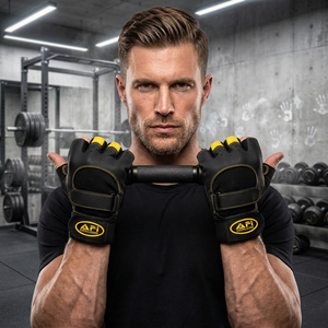 Guantes Deportivos Negros Unisex de Medio Dedo, de Cuero PU, con Cierre de Tirón, Transpirables, para Levantamiento de Pesas, Gimnasio, Entrenamiento, Protección de Manos - Product Image 3