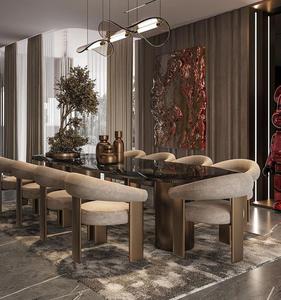 Ghế ăn hiện đại sang trọng bằng thép không gỉ, bọc da PU, dành cho nhà hàng, khách sạn, đám cưới và gia đình - Product Image 1