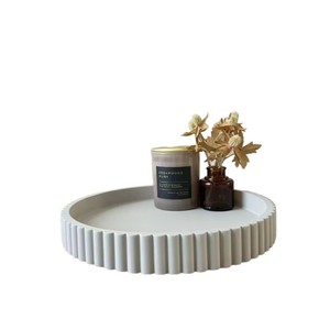 Plateau décoratif rond de couleur unie pour table basse, service de fruits et de collations, style européen et américain - Product Image 1