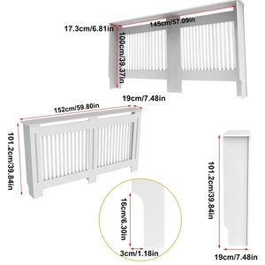 Étagère de radiateurs modernes épaissir blanc à hautes lattes verticales couvercle de <span class=keywords><strong>radiateur</strong></span> armoire en <span class=keywords><strong>bois</strong></span> - Product Image 3