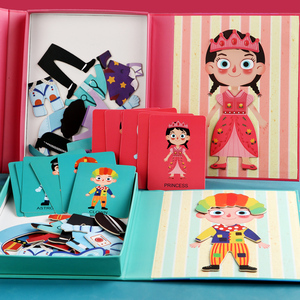 Jouet en <span class=keywords><strong>bois</strong></span> Montessori SD19, puzzle <span class=keywords><strong>à</strong></span> habiller, jeux de changement de vêtements, jouets éducatifs magnétiques pour enfants - Product Image 2