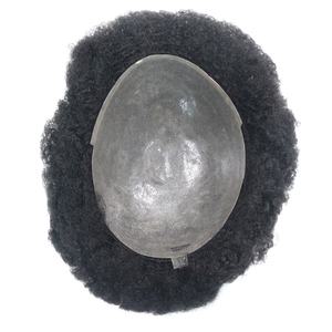 Cheveux toupet Afro 100% naturels, petite boucle, avec Base en <span class=keywords><strong>peau</strong></span> en Poly, 6mm 8mm 10mm 12mm 15mm, pour hommes noirs - Product Image 2