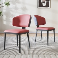 Chaises de salle à manger en métal avec revêtement en similicuir, style nordique italien, luxe moderne, pour salle à manger, cuisine, restaurant