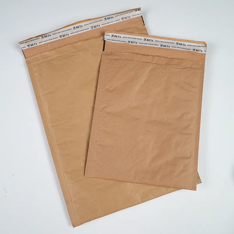 Tas surat gelembung dapat terurai 4x8 tas surat gelembung kertas Kraft tas surat kemasan empuk tas amplop pengiriman