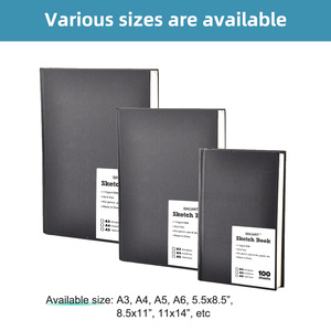 Sinoart hardbound sketchpad cho vẽ tùy chỉnh 100 sheets nghệ sĩ phác thảo Cuốn sách với Matt Đen bìa cứng - Product Image 2