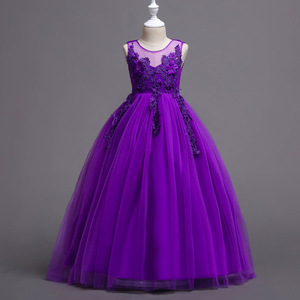 Vestido largo de princesa para niñas, vestido de tul rojo con escote corazón para niñas de 4 a 14 años - Product Image 4