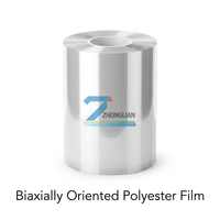 Film de base d'impression BOPET transparent 12µm, traité corona simple face (LBD) pour l'emballage, le revêtement par extrusion et l'impression multicolore