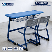 Table d'étude double moderne en ABS avec 2 chaises, ensemble bureau et chaise de classe premium, mobilier scolaire chinois, bureau double place