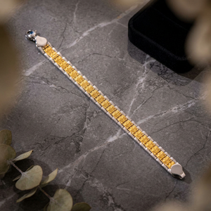 <b>Mens</b> Trendy Argento 925 Sterling <b>Silver</b> Gold Plated Greek Key Link Chain Charm Bracelet Wholesale Fine Fine Jewelry <b>For</b> <b>Men</b> - Product Image 1