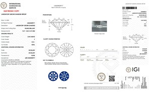 เพชรแล็บ IGI Certified 0.5 กะรัต 1 กะรัต VVS VVS1 VVS2 ทรงกลม สีขาว D E F เพชรเพาะเลี้ยง - Product Image 5
