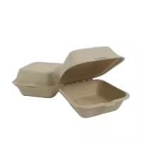 Boîte à hamburger jetable en bambou TEANHE B003 avec poignée, 110 oz, écologique, moderne, pour restaurant, à emporter