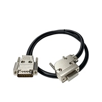 Câble de port série DB15 industriel mâle-femelle, connecteur femelle 2 rangées 15 broches, sortie à 90 degrés, 24AWG, pour imprimante automobile, iOS