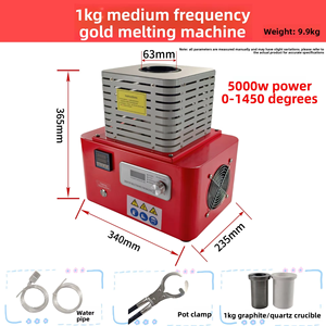 Machine de fusion par induction à moyenne fréquence de bureau miniature SSMG 1450 degrés, four industriel pour l'or/argent/cuivre/fer/aluminium - Product Image 4