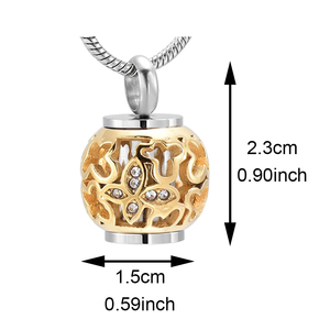 Collier de crémation d'urne en cristal papillon creux toujours dans mon coeur pendentifs commémoratifs pour cendres bijoux de mode - Product Image 2
