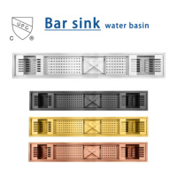 Égouttoir en acier inoxydable 304 de 900 mm de long, évier de bar en acier inoxydable brossé argenté sur mesure, disponible en plusieurs options de couleurs.