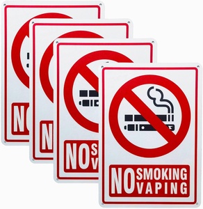 Letrero de Aluminio Blanco Premium, Prohibido Fumar y Vapear, Impresión UV, Resistente a la Intemperie y a la Decoloración, Personalizable, Letrero Anti-Tabaco - Product Image 1