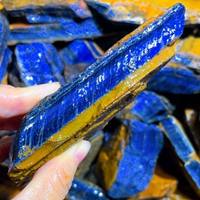 Pierre brute naturelle œil de tigre bleu en gros, grand cristal de guérison, quartz brut, spécimen minéral pour la décoration