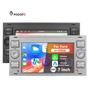 Podofo 6+128G 7'' 2 Din Autoradio Android Carplay/Android Auto sans fil pour Ford Transit Fiesta Focus Galaxy Mondeo Fusion C-Max - Product Image 1