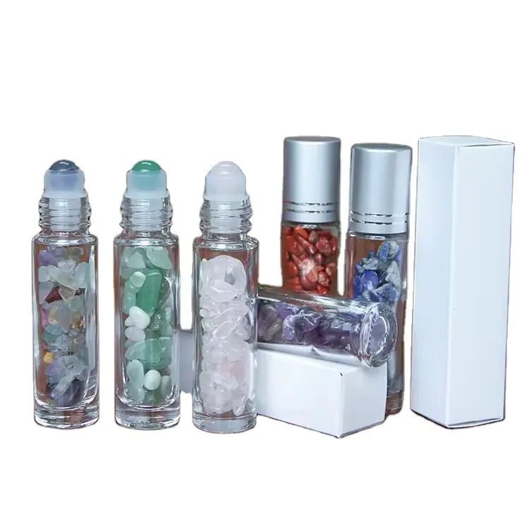 Kristallen Parfumfles 10Ml Parfum Etherische Olie Glazen Rol Op Fles Met Aluminium Dop En Stalen Roller
