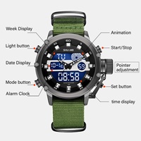 Montre-bracelet numérique à double affichage LED en quartz pour hommes, de luxe, sportive, étanche, avec calendrier, vente en gros directe d'usine chinoise - Reloj Para Hombre
