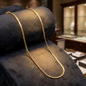 Wholesale 14K 18K 24K Micron Gold Flat Snake Chain Necklaces, Fashion Chains, Modern Chain Design, Flat Snake <b>Link</b> Style Chain - Product Image 6