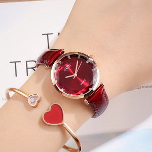 Montre pour femme avec bracelet en cuir serti de diamants haut de gamme, montre sportive et décontractée pour étudiantes, montre à quartz élégante et simple - Product Image 2