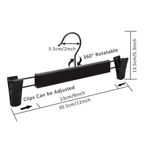 <b>Plastic</b> Clothes Hanger Clothing Pants Hangers Space-Saving Skirt Hanger with 360 ° Swivel Hooks - Product Image 2
