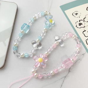 Phổ điện thoại di động dây đeo cổ tay Acrylic hoa pha lê hạt điện thoại dây buộc chuỗi cho tất cả các trường hợp điện thoại - Product Image 5