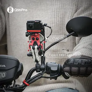Suporte para celular de motocicleta Osopro Type-C, melhor suporte para celular com suporte para celular, com montagem para carregador, 2023