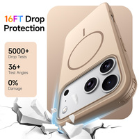Coque de téléphone magnétique antichoc en TPU+PC à couverture intégrale effet mat pour iPhone 18 17 16 Pro Max