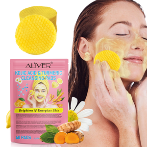 ALIVER Skin Eliminates Oil Exfoliation Custom Face Cleansing <strong>Pad</strong>,private Label Kojic Acid <strong>Turmeric</strong> Facial Cleansing <strong>Pads</strong> - Product Image 5