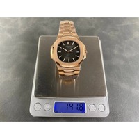 Montre de plongée de luxe en acier inoxydable, mouvement mécanique analogique ETA, 40 mm, résistante à l'eau 10 bars, or
