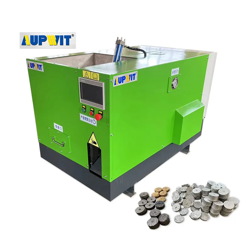 Equipo de reciclaje de chatarra metálica, prensa de fabricación de chips de hierro y cobre, prensa de prensado de pasteles