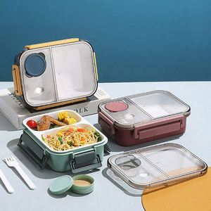 Student <b>Compartment</b> <b>Lunch</b> <b>Box</b> Microwaveable Office Worker Light Meal Salad <b>Lunch</b> <b>Box</b> <b>With</b> Cutlery Bento <b>Box</b> - Product Image 3